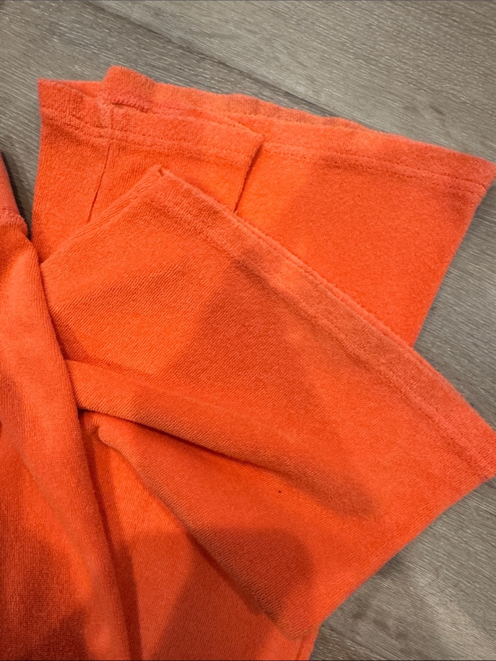 Juicy Couture Bright Orange Terry Jogger Pants with Hooded Short Sleeve Zip Top - Picture 6 of 9